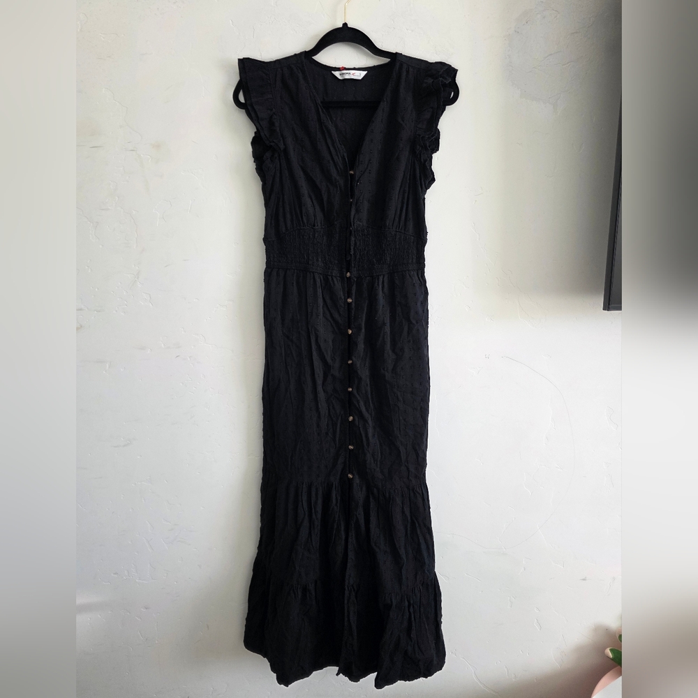 Sonoma Black Ruffled Maxi Dress